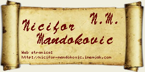 Nićifor Mandoković vizit kartica
